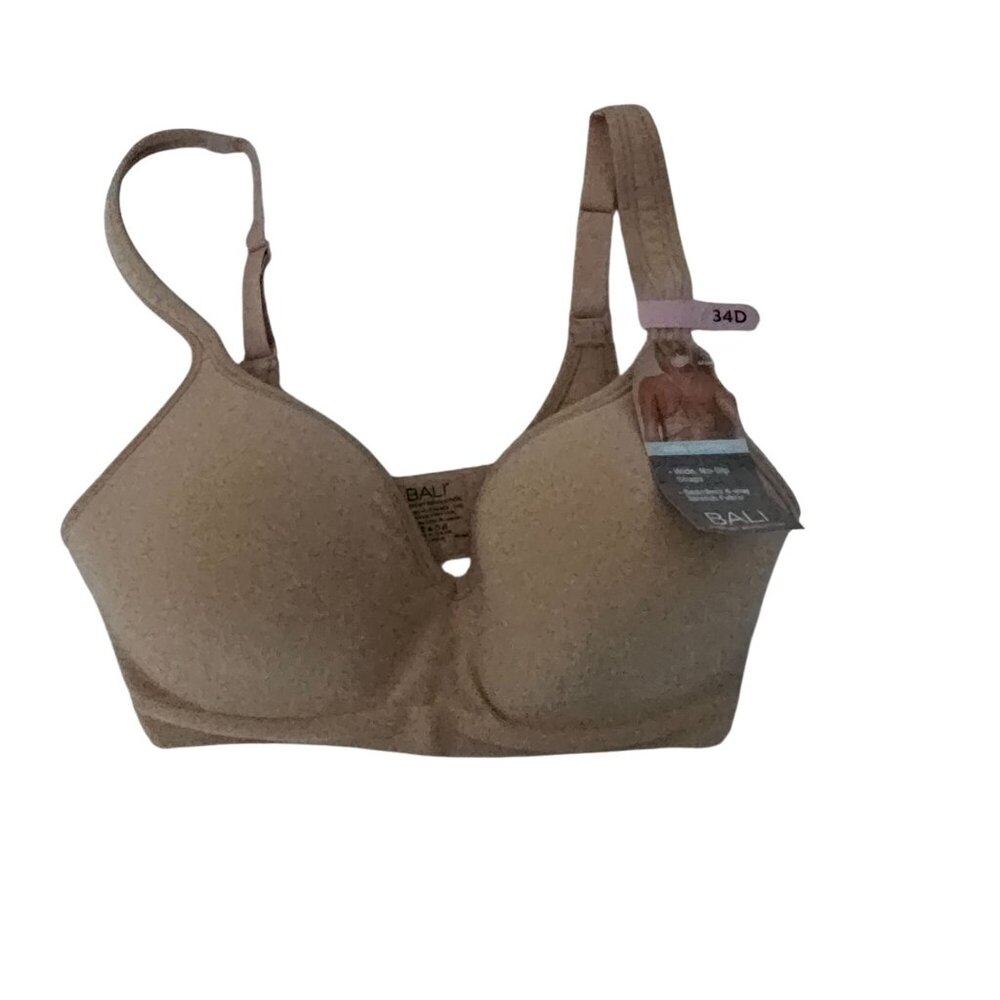 BALI Comfort Revolution Nude Full-Coverage Wirefree, Seamless Bra Size 34D, NWT - Picture 5 of 10
